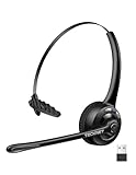 TECKNET Bluetooth Headset mit Mikrofon & USB Dongle, kabelloses PC Headset,...