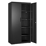 SONGMICS Aktenschrank, Mehrzweckschrank, Stahl-Aufbewahrungsschrank, 5...