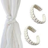OUDQFCJ 2 Stück Boho Vorhang Raffhalter Eflochtene Gardinenhalter Vorhang...