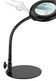 Mucek 10 x Lupe mit Licht und Ständer, Lupenleuchte mit LED-Beleuchtung...