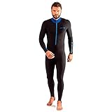 Cressi Herren 1mm Skin Einteiliger Taucheranzug, Schwarz/Blau, L