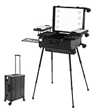 3 Ebenen Profi Kosmetikkoffer, Trolley Schminkkoffer mit 4 Rollen,...