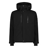 CMP - Herren Skijacke mit fester Kapuze, Schwarz, 52