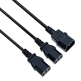 Stromkabel Y-Splitter Verlängerung (2 m) – Kaltgerätekabel UK IEC C14...