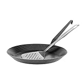 GRÄWE Schmiedeeiserne Bratpfanne F400, Ø 28 cm, Eisenpfanne mit Wender,...
