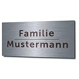 GRAVURZEILE Türschild mit Gravur - Edelstahl Namensschild - Personalisiert...