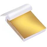 Lioqok 100 Blatt Blattgold Folien Blattgoldblätter für Kunstprojekt...