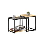 SoBuy FBT35-SCH 2er Set Couchtisch Satztische Beistelltisch Sofatisch...