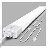 Feuchtraumleuchte LED120cm mit Stecker, 36W 4000LM LED Röhre, IP66...