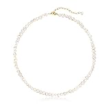 KVLmoze Perlen Choker 36 cm Perlenkette 5 mm handverlesene Perlen zierliche...