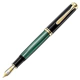 Pelikan Füllhalter Souverän 1000, Schwarz-Grün, Feder EF (extra-fein),...