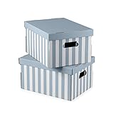 Compactor Set aus 2 SHIRT Kartonboxen MARINIERE - Größe M, Blau, 40x31x21...