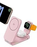 INIU 3 in 1 Wireless Charger, Rosé, 15W Qi2 Faltbare Ladestation für...