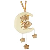 Fehn Spieluhr Baby Einschlafhilfe Teddy im Mond - Kuscheltier mit sanfter...