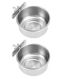 QWORK® 2er-Set Edelstahl Vogel Futternapf zum Einhängen, Vogelkäfig...