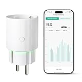MIUCDA WLAN Smart Steckdose 16A mit Strommessung, Kompatibel mit Alexa und...