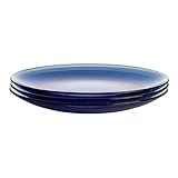 STPGoods Speiseteller aus Glas, 4 Stück, blau, kobaltblau, transparent,...