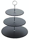 Artesà Dreistöckiger Kuchenständer aus Schiefer Servierset,...