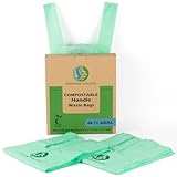 GREENER WALKER 6L Kompostierbare Müllbeutel mit Henkeln 150 Beutel, 100%...