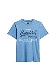 Superdry Herren Klassisches, lässiges T-Shirt mit Vintage-Logo Frischblau...