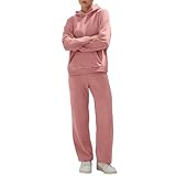 Damen Sport Set Winter Hoodie Set Fleeceimitat Thermo Jogginganzug...