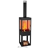 BBQ Collection Terrassenofen mit Schornstein - Gartenkamin mit Funkenschutz...