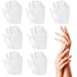 7 Paar Weiß Baumwollhandschuhe,Feuchtigkeitsspendende Handschuhe,Flexibel...