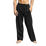 Jogginghose Herren Breite Baggy Sweatpants Baumwolle Elastische Taille...