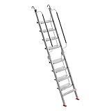 Aluminium-Bodentreppe Dachbodentreppe mit Handlauf, Leichtbau-Ausziehleiter...