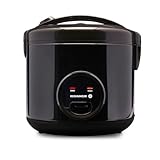 REISHUNGER Reiskocher & Dampfgarer mit Keramikbeschichtung, Schwarz, 1,8L -...
