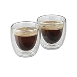 WMF Kult doppelwandige Espressotassen Glas Set 2-teilig, Gläser 80ml,...