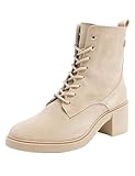 Tommy Hilfiger Damen Boots Suede Mid Heel Laceup mit Absatz, Beige (Beige),...