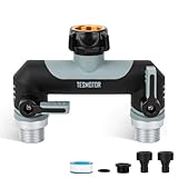 Tesmotor 2-Wege T Verteiler für Wasserhähne, 2er Verteiler 3/4' Adapter...