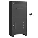 SONGMICS Paketbox, Paketbriefkasten, Briefkasten mit Paketfach, Paketkasten...