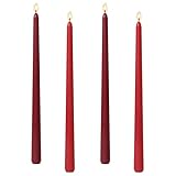 Stabkerzen Rot, 4 Stück Kerzen Stabkerzen Dunkelrot Set, Rote Kerzen Lang,...