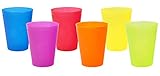 Gut & Günstig Trinkbecher Bunt | 6er Set Platsikbecher | 0,3 Liter |...