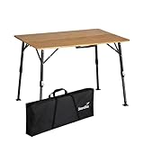 Skandika Campingtisch Tobro | Klapptisch mit Bambus Tischplatte, klappbar,...