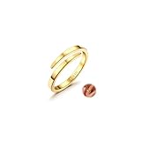 Diamday 14K Gold Offener Finger Ring für Damen Herren - Verstellbar Daumen...