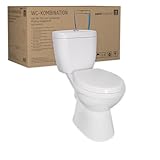 sanicomfort Stand-WC Kombination Abgang waagerecht, inklusive WC-Sitz,...