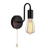ANKBOY Wandlampe Innen mit Schalter Wandleuchte E27 Lampe mit Zugschalter...