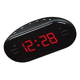 NUOBESTY Radiowecker mit Großem Gebogenem Display Schlummerfunktion Wecker...