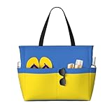 OdDdot Wiederverwendbare Strandtasche mit ukrainischer Flagge, große...