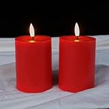 LUCOZA 2er Set Flackernde Flammenlose LED Kerzen mit Timer für Innen, 10...