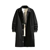 Herren-Trenchcoat, Denim, gewaschen, Vintage, Frühling, langärmelig,...