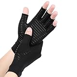 AovYoo Arthrose Handschuhe mit Kupfer, Fingerlose Rheuma...