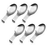 NIYANGLE 6 Stück Edelstahl Löffelablage Hitzebeständig Rostfrei Stabiler...