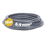 Kalitec 10 Meter H05V-K 0,5 mm² grau Verdrahtungsleitung I Aderleitung...