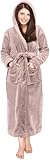 NY Threads Damen Fleece-Bademantel mit Kapuze – Plüsch, langer...