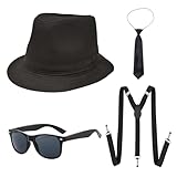 UILYNIU 4 Stück Mafia Gatsby Gangster Kostüm Herren, 1920s Jahre Herren...