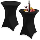 Zhufas 2er-Set Stretch Stehtisch Husse für Bistrotisch Ø 80-85 cm...